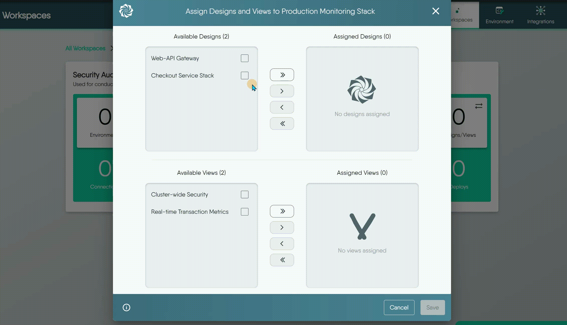 Animation showing design and view assignment process